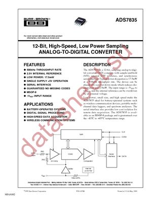 ADS7835E/250G4 datasheet  